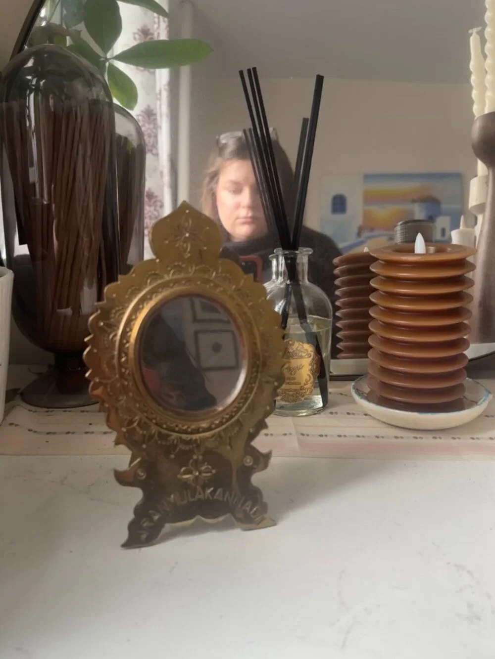 Aranmula Kannadi Metal Easel Stand Vanity Mirror